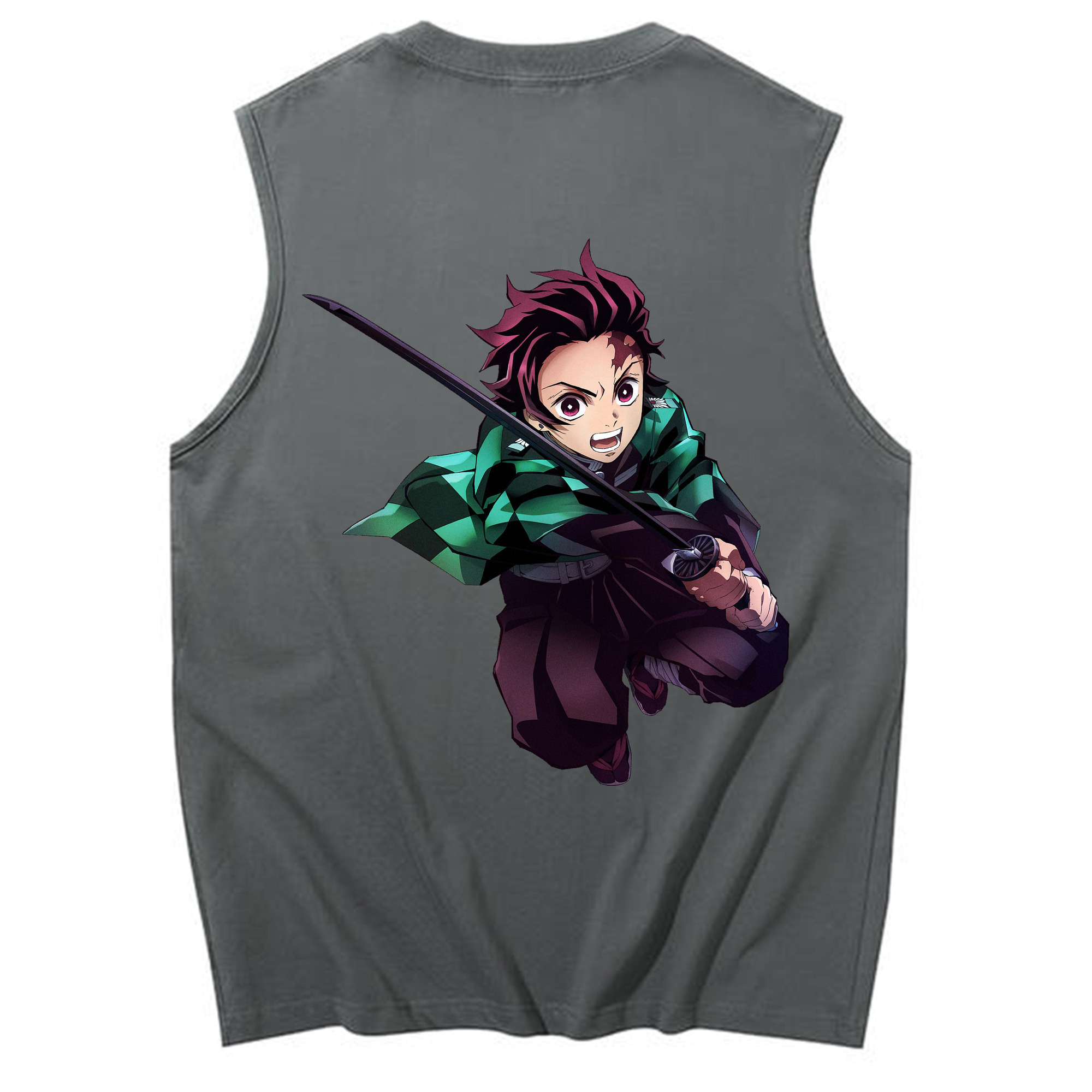 （画像用） 鬼滅の刃 竈門 炭治郎／かまど たんじろう Kamado Tanjirou コットン100％タンクトップ（背面プリント）